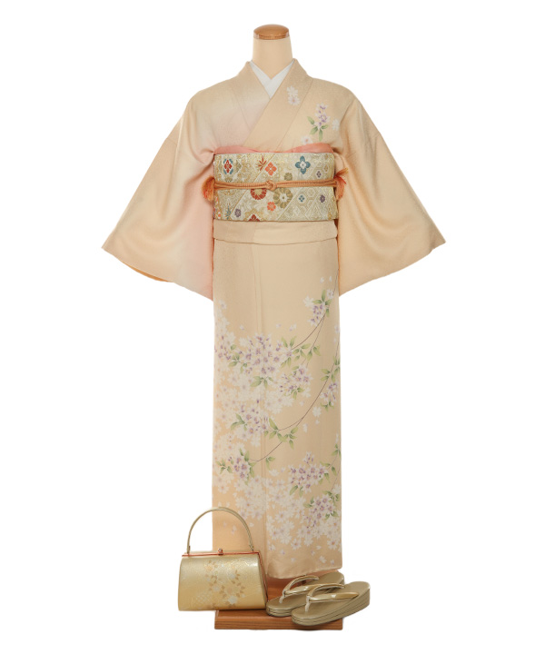 訪問着レンタル｜クリームに枝垂れ桜