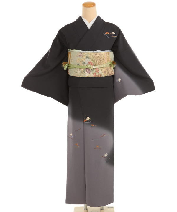 付下レンタル｜グレーに松葉