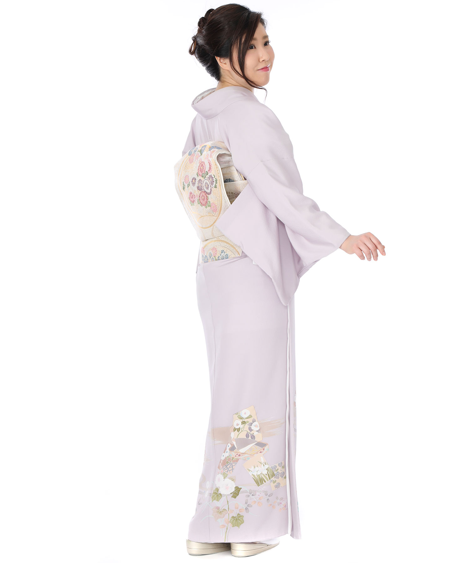 色留袖レンタル｜牡丹鼠に流水と色紙｜I0043｜M｜宅配着物レンタル