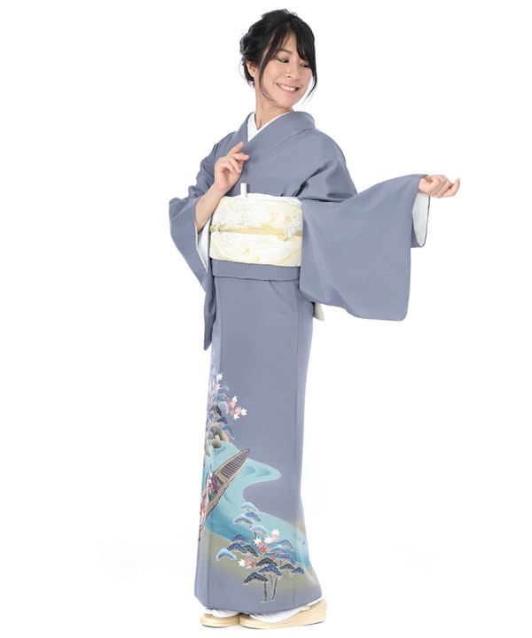 色留袖 グレー 花柄 I0073_03.jpg