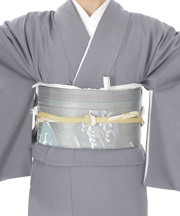 色留袖レンタル｜桔梗鼠地に風景文｜I0079｜L｜宅配着物レンタル・一式