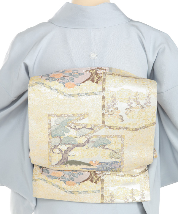 色留袖レンタル｜薄青に御所解｜I0148｜S｜宅配着物レンタル・一式フル 
