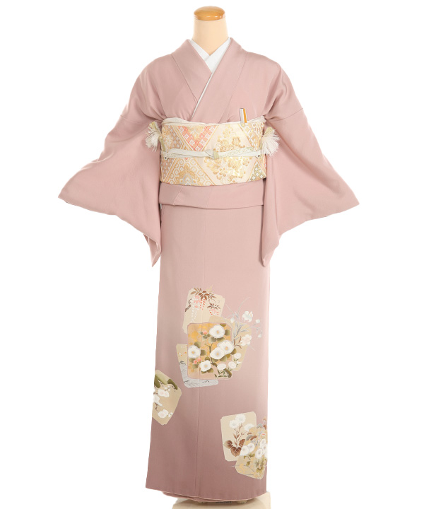 色留袖レンタル｜ピンクに色紙