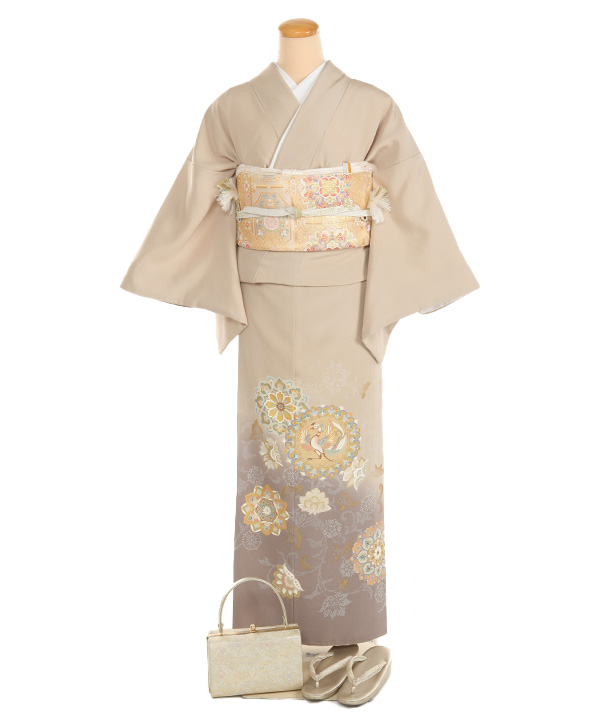 色留袖レンタル｜ベージュに華紋 更紗