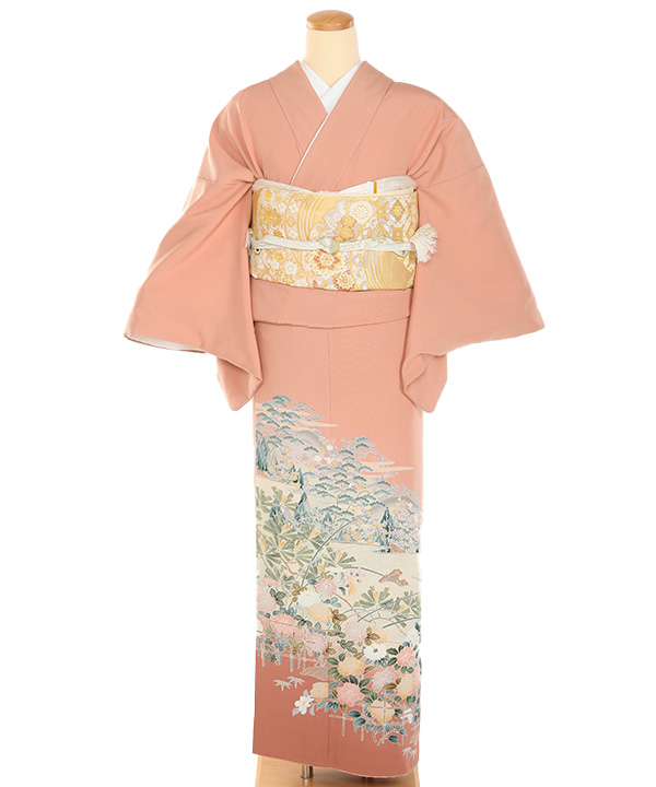 色留袖レンタル｜曙色に菊垣根松