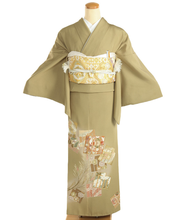 色留袖レンタル｜ピンクに源氏車と花｜I0164｜LL｜宅配着物レンタル