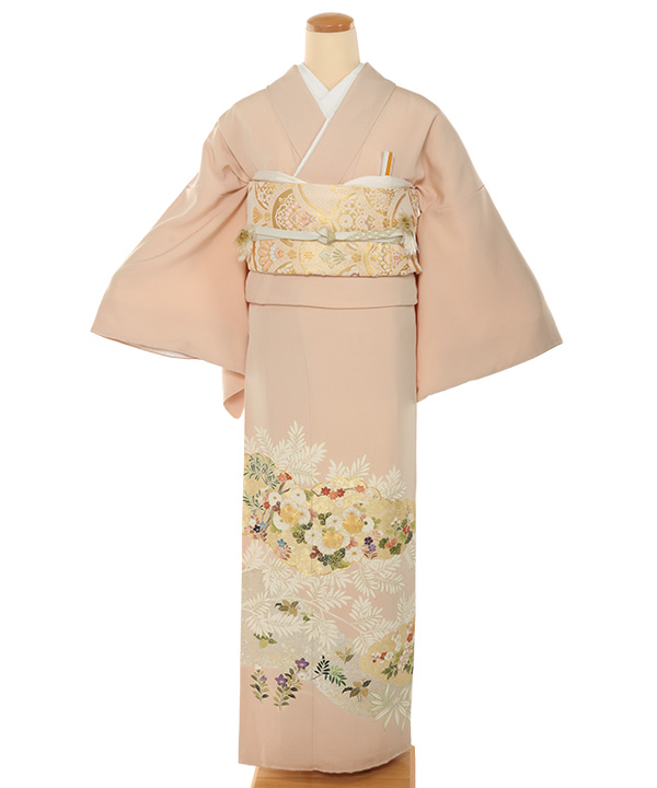 色留袖レンタル｜ピンクに雲取りに菊