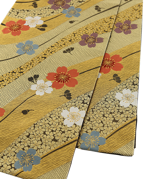 小物レンタル】袋帯 桜 黒金 OO023 ※送料¥2,000※｜きものレンタリエ