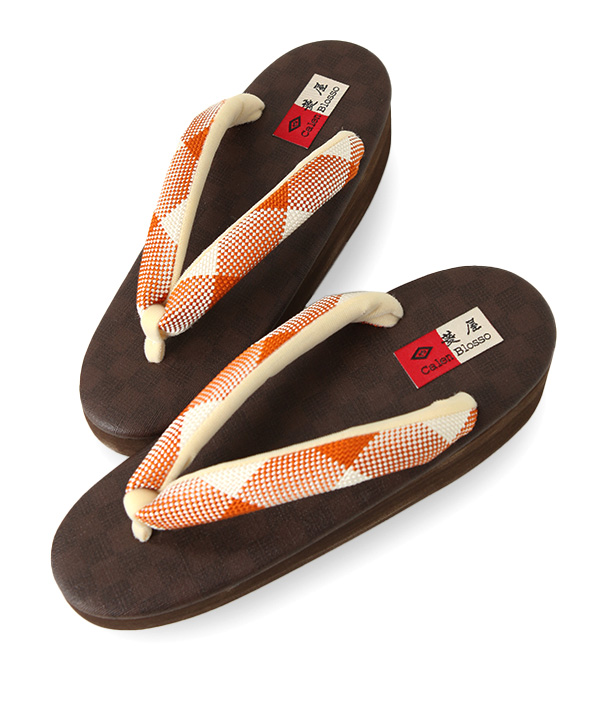 Calen Blosso カフェぞうり 五嶋紐鼻緒 ブラウン S(22.5-23.5cm )