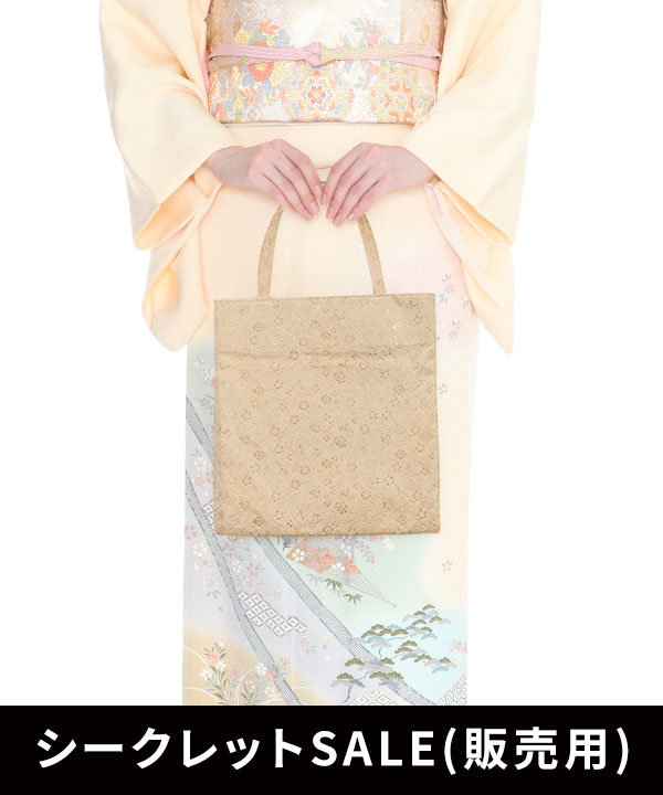 シークレットSALE】和装バッグ 唐草風 マチ無し 金｜SS060 ※ゆう
