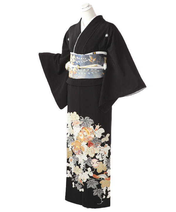 黒留袖レンタル｜葡萄と宝尽くし｜T0058｜S｜宅配着物レンタル・一式