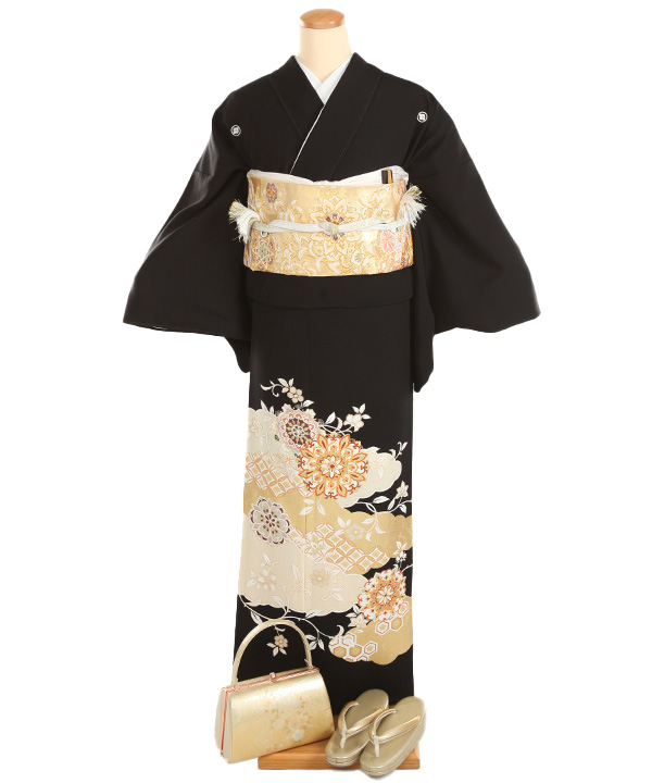 黒留袖レンタル｜関芳 華文 雲取り｜T0174｜L｜宅配着物レンタル