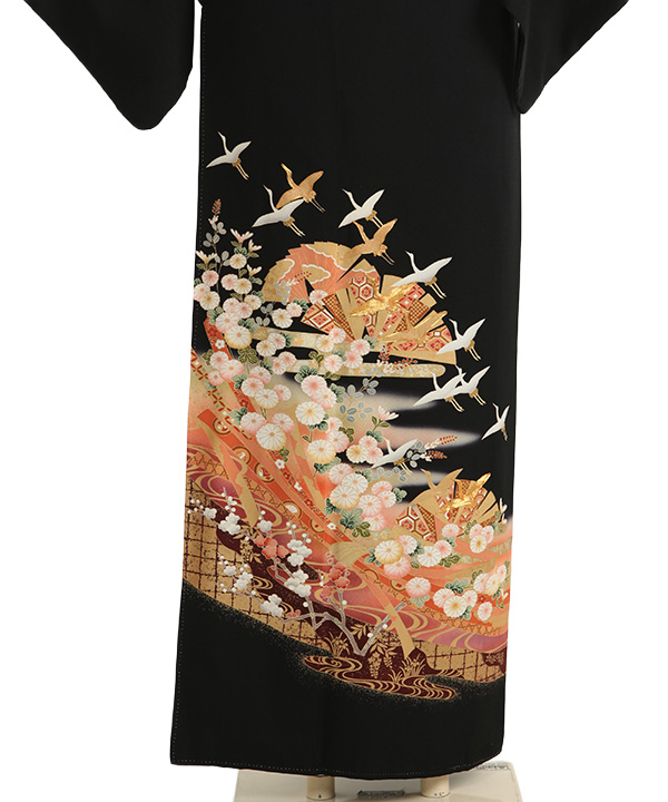 黒留袖レンタル｜群鶴に小菊