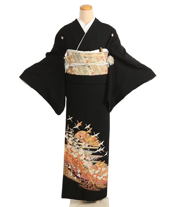 黒留袖レンタル｜群鶴に小菊