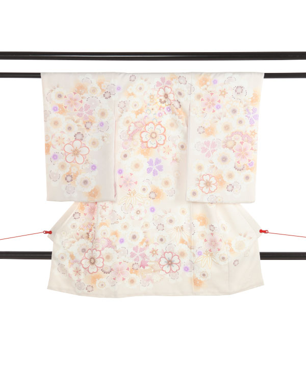 お宮参り産着レンタル 女の子｜【しゃれっこ】アイボリーに桜 ポリエステル