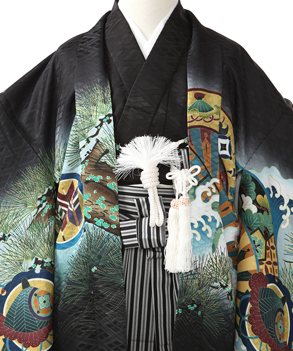 505ab12■七五三 五歳 男児 着物&羽織&袴&角帯&小物 小柄 兜■美品 Amazon | [KYOETSU] [キョウエツ] 七五三 男の子 5歳 着物 袴